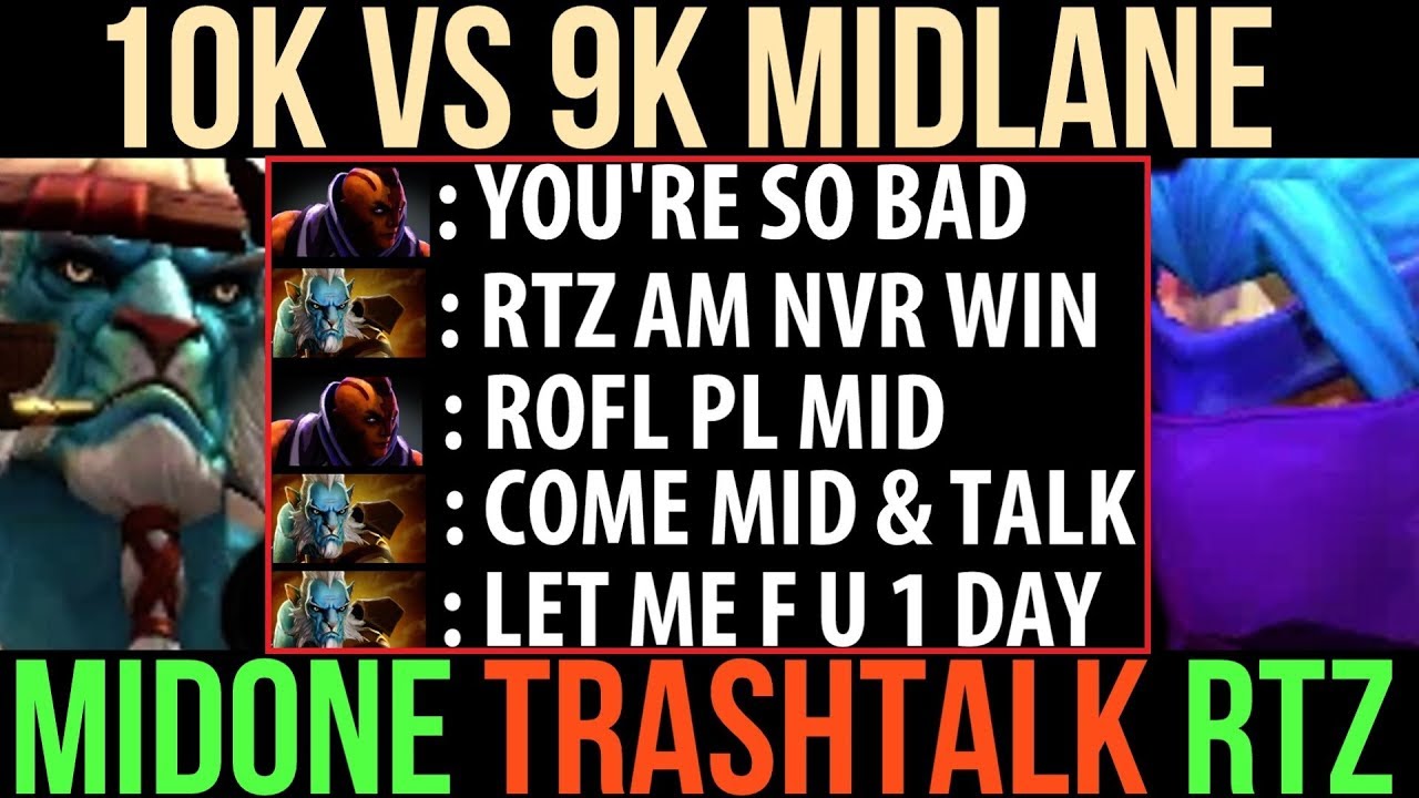 MidOne Trashtalk Arteezy - 10k vs 9k Midlane Battle Dota2