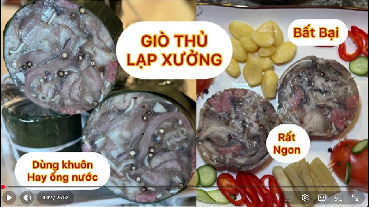 Giò Thủ Lạp Xường Tươi Ngon  Mới Lạ. Làm Bằng Khuôn hay Ống Nước.  Dễ Làm