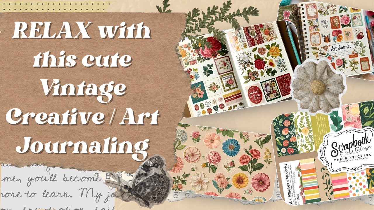 Watch this New VINTAGE art Journal || for creative Journaling/ Scrapbooking/ collage