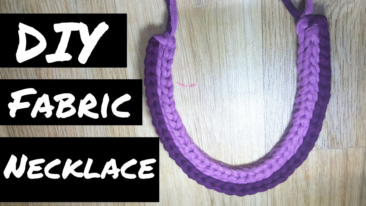 HOW TO MAKE DIY CROCHET NECKLACE For Beginners |Fabric Necklace Tutorial | t-shirt yarn crafts # 3