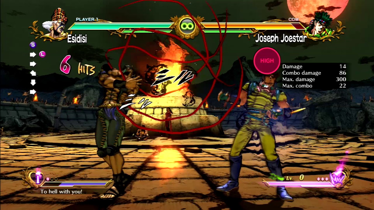 JoJo's All Star Battle: Esidisi Move Set - HD