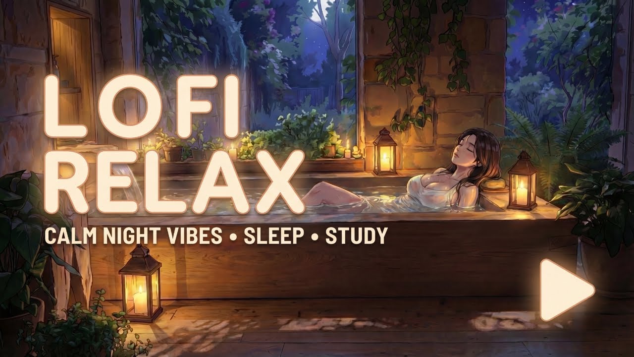 LOFI RELAX 🌿 Warm Night Bath & Cozy Ambience | Chill Beats to Unwind