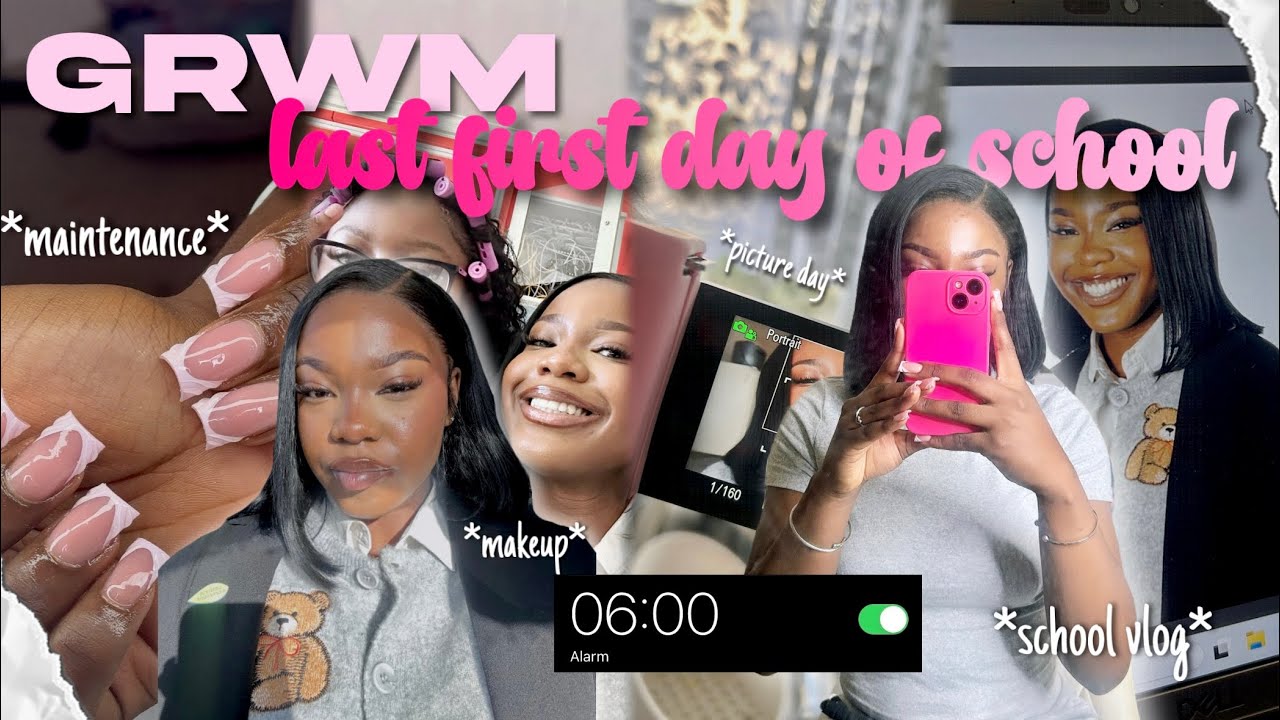 GRWM: LAST FIRST DAY OF SCHOOL | Mini Vlog, Maintenance, Picture Day & More 