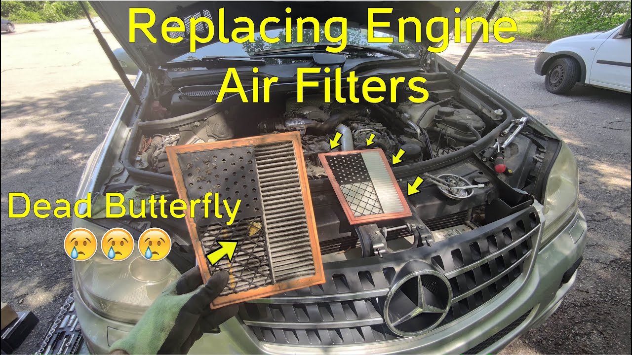 Замена воздушного фильтра на дизельном двигателе Mercedes V6 с двигателем OM 642 (W164, X164, W21...