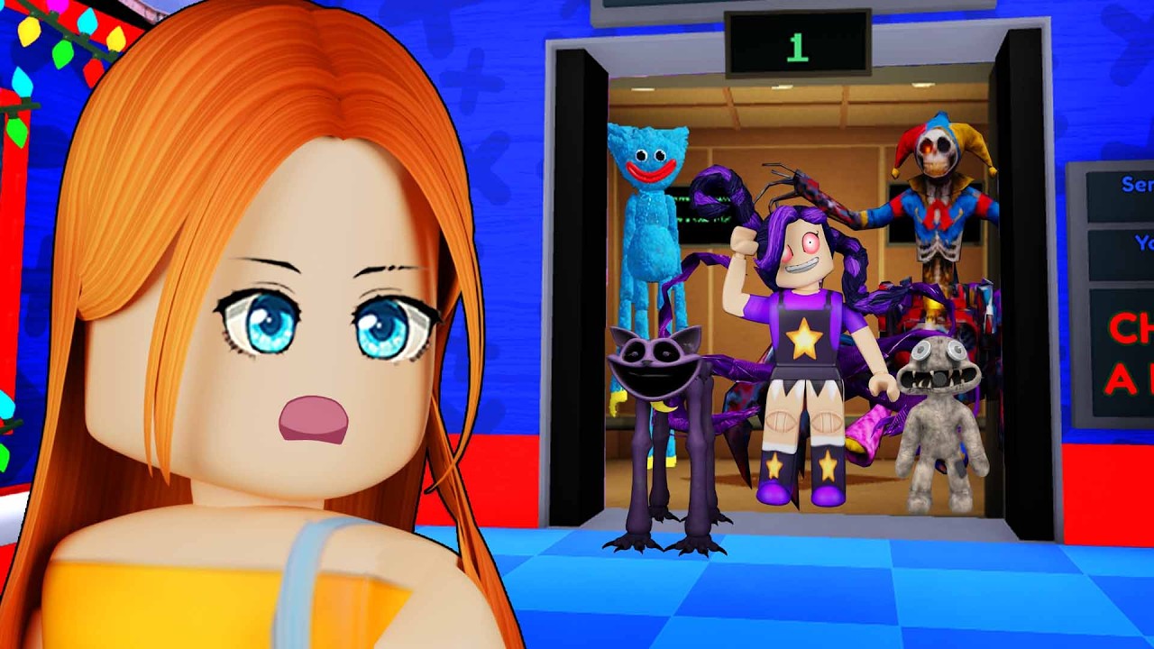 POPPY PLAYTIME CHARACTERS PUMASOK SA ELEVATOR SA ROBLOX! | ROBLOX Poppy Playtime Elevator