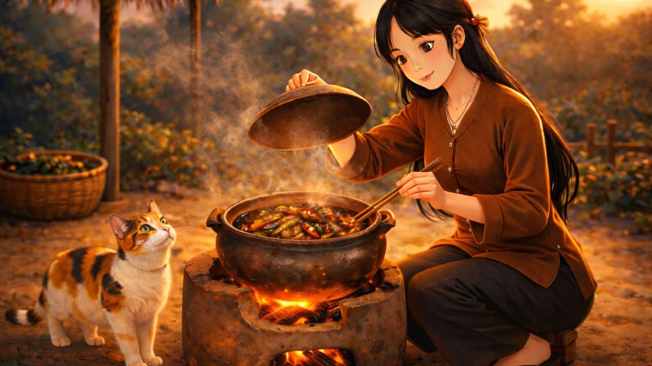 Delicious and rich braised fish cooked in a traditionalVietnamese earthenware pot | Ghibli animation