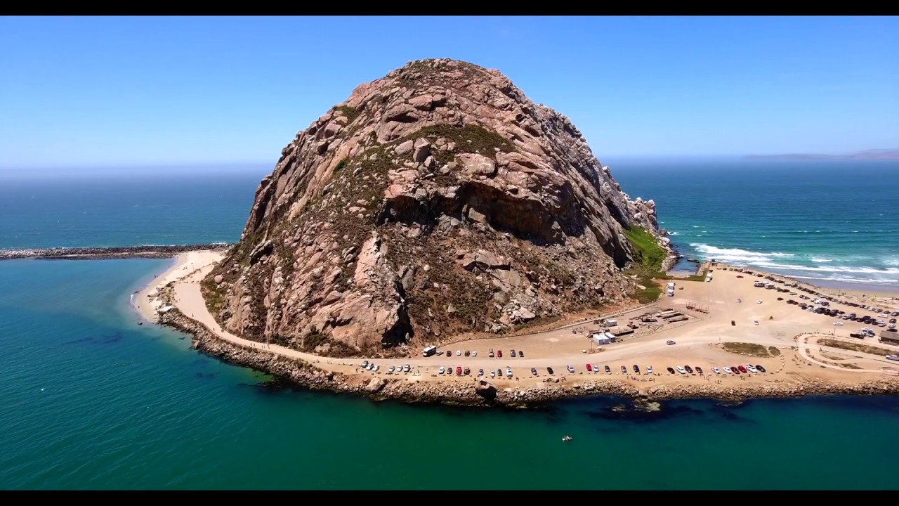 🪨🌊 Morro Rock in Morro Bay, California | Aerial Drone Tour in 4K 🚁