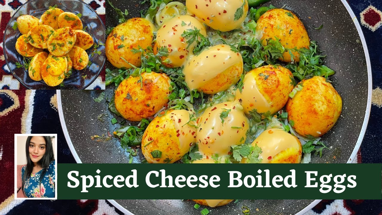 Easy Spiced Cheese Boiled Eggs Recipe | Boiled Cheese Eggs Recipe | Spicy Boiled Eggs | Gabby Ferns