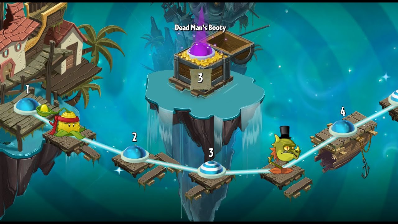 Прохождение бесконечного выживания пиратов 1-2 сложного PvZ Gardenless