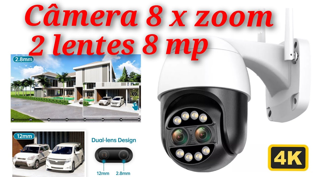 A Melhor camera  lente dupla 4 k 8mp 8 x zoom lente wi-fi  anbiux