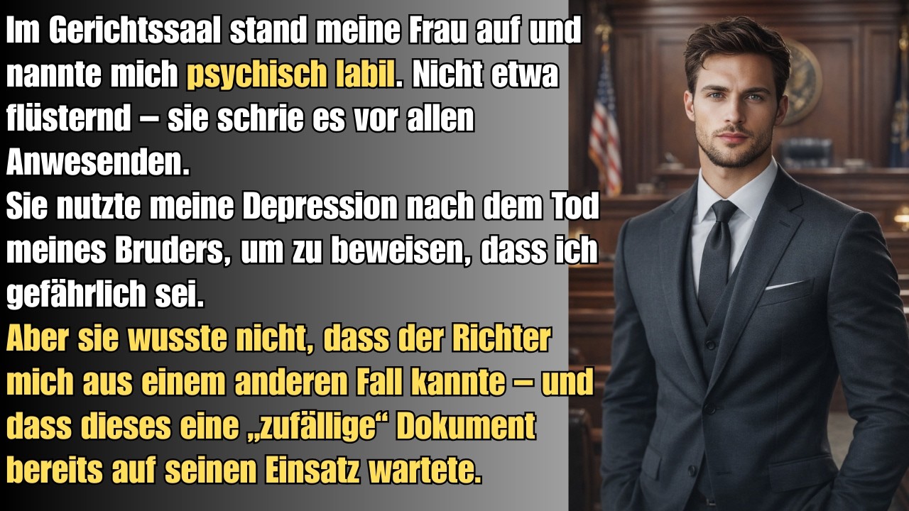 Sie beschuldigte mich vor dem Richter der Geisteskrankheit, aber seine Reaktion…