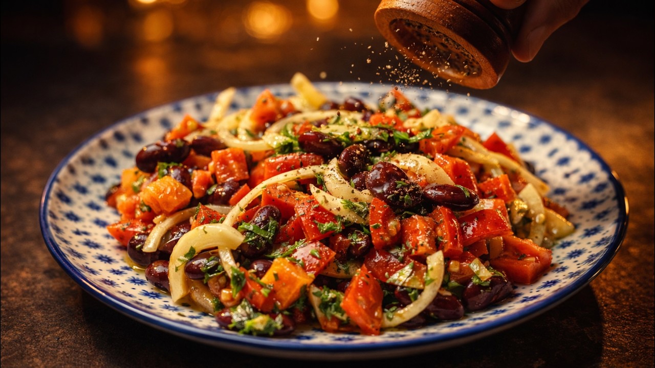 Bean salad is better than Olivier salad! It's ready in 5 minutes. | Besten Rezepte Essen