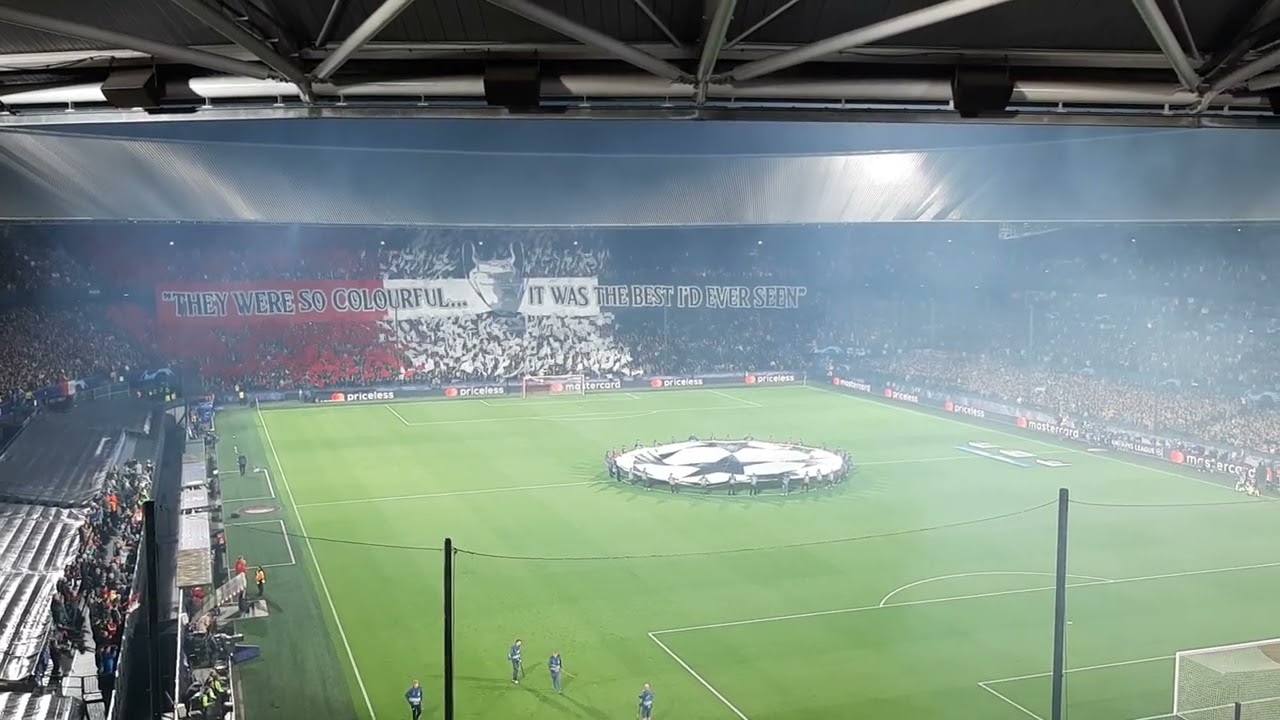 Opkomst en spandoek Feyenoord - Celtic Champions League