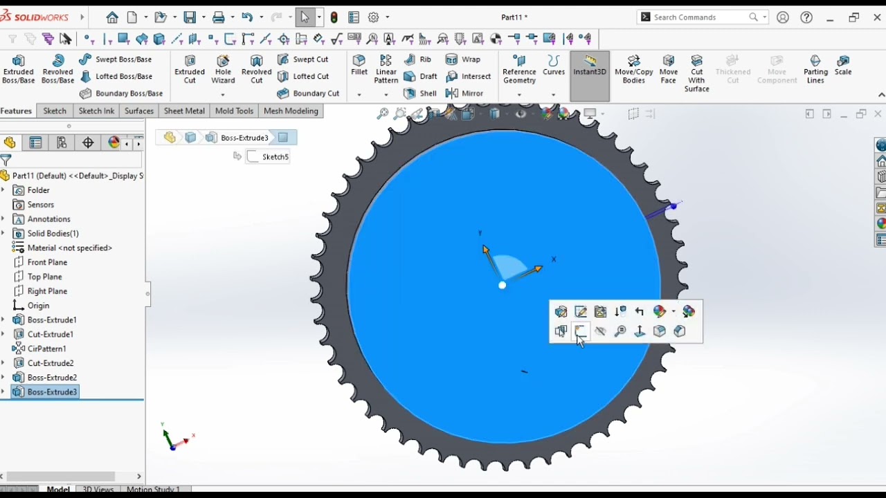🎥 كيفية تصميم ترس مزدوج باحترافية وسهولة في SOLIDWORKS - دليل شامل مع المهندس/ أحمد شومان.
