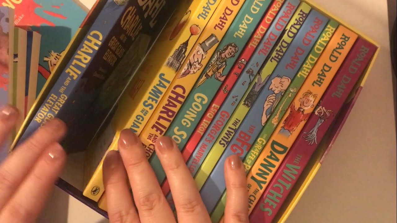 ASMR Roald Dahl Book Set (Whispered reading, book tapping, page turning)📚