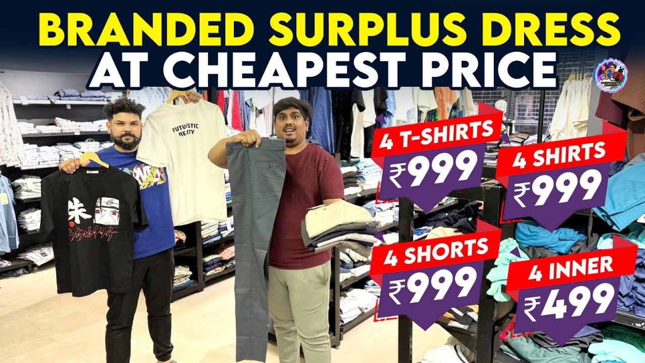 4 T-Shirts/ Shirts ₹999 | Branded surplus Dress Shop | Club 360