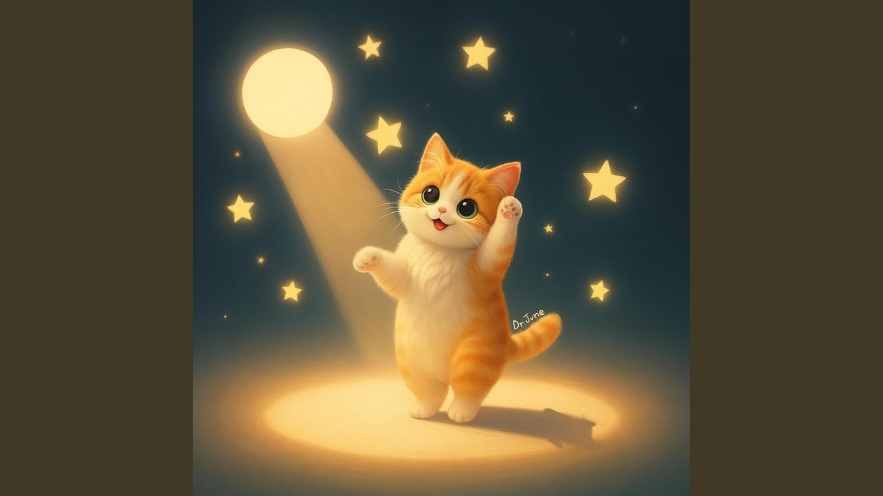 Happy Little Cat Singing Meow Dancing through the Night