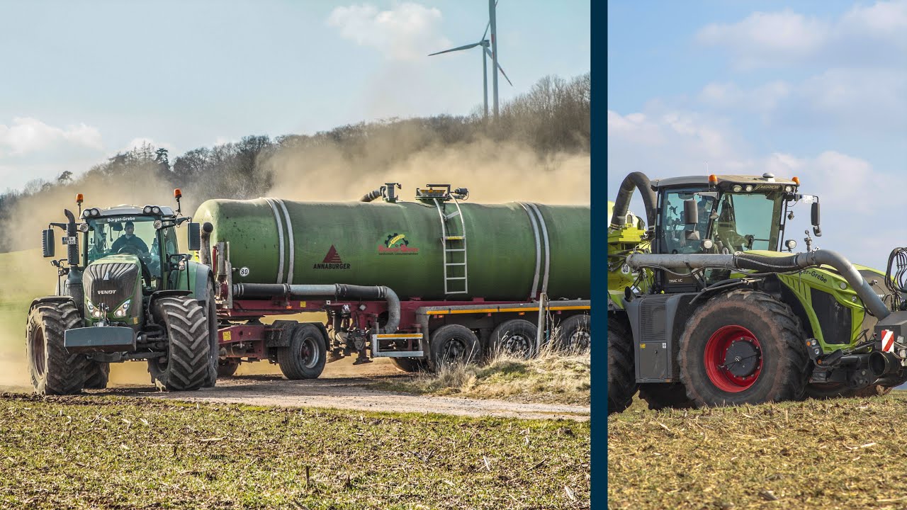 Xerion, Fendt und John Deere im Einsatz | Gülle fahren bei Bürger-Grebe