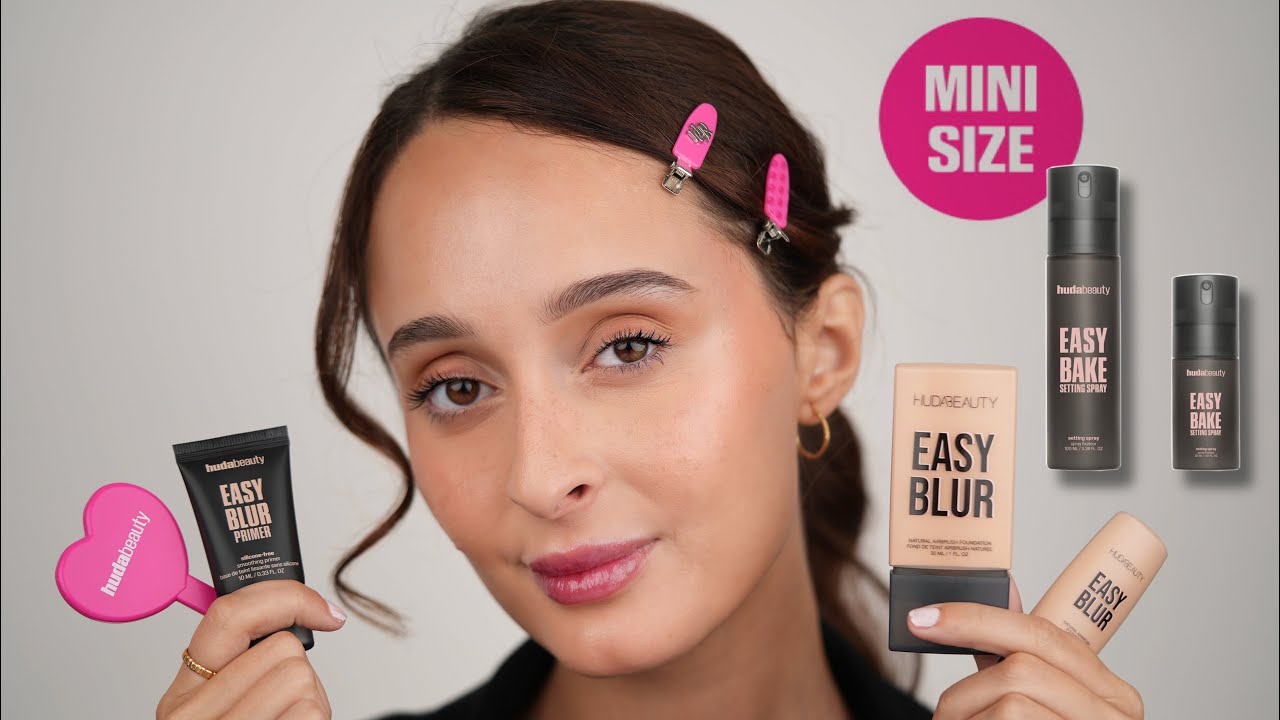 ميك أب الدوام أو الجامعة بعشر دقايق ! منتجات ميني HUDABEAUTY MINI KIT 🫦