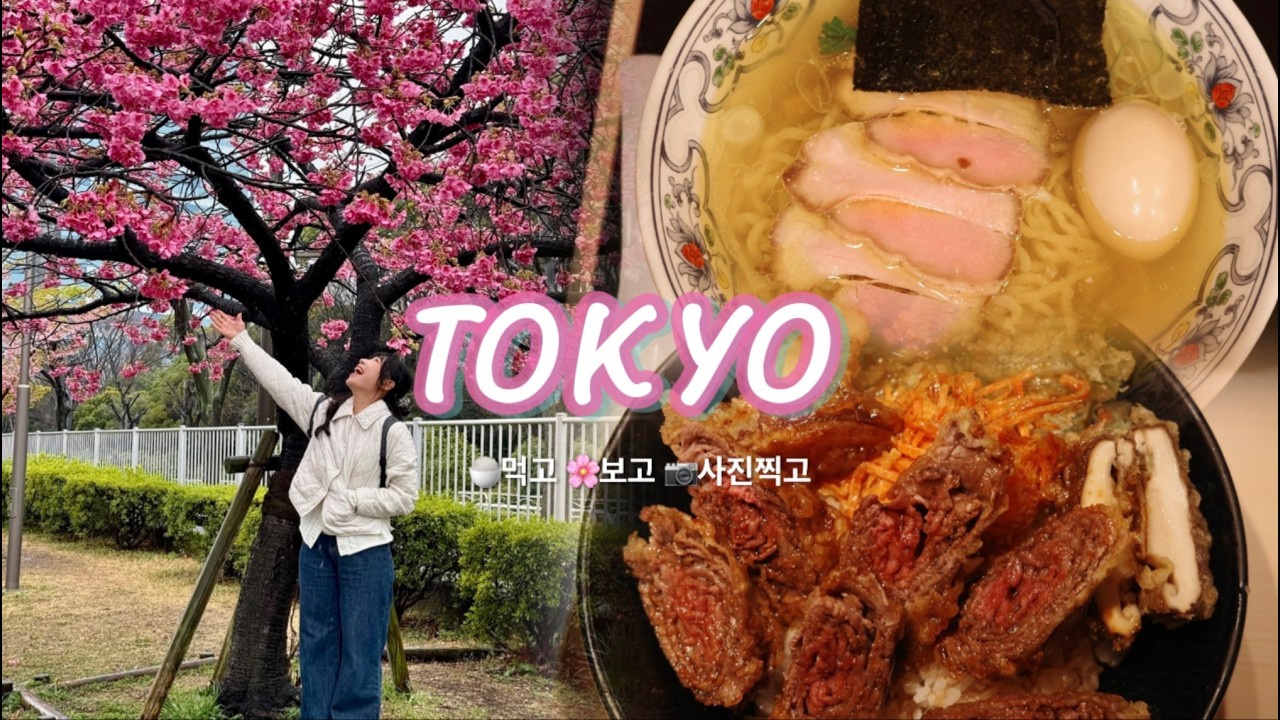 🇯🇵도쿄 브이로그 #2 | 3월 벚꽃 명소, 시오라멘맛집, 야마자키, 긴자위스키샵, 어묵바, 레어텐동긴자