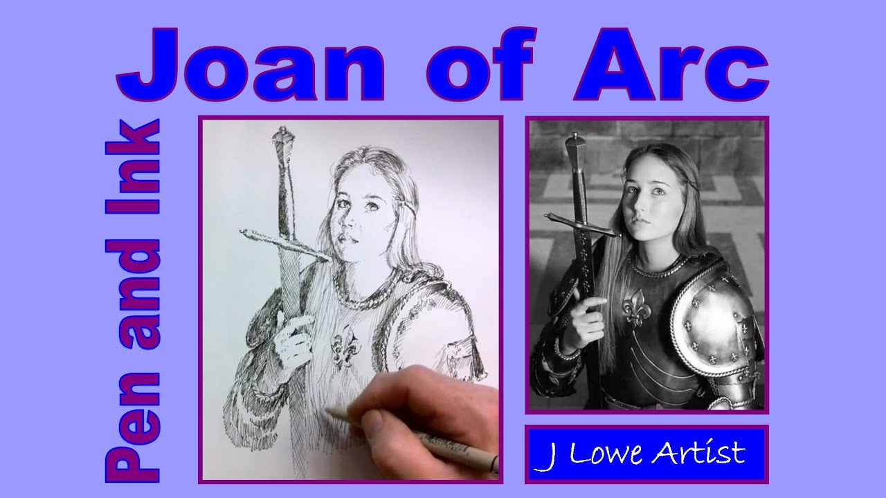 HOW TO DRAW JOAN OF ARC Step by Step with pen and ink