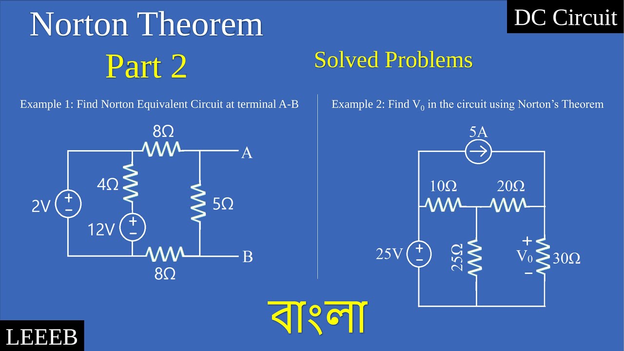 Norton Theorem with Solved Math Problem in Bangla  (Part 02) [ Bangla Tutorial ]