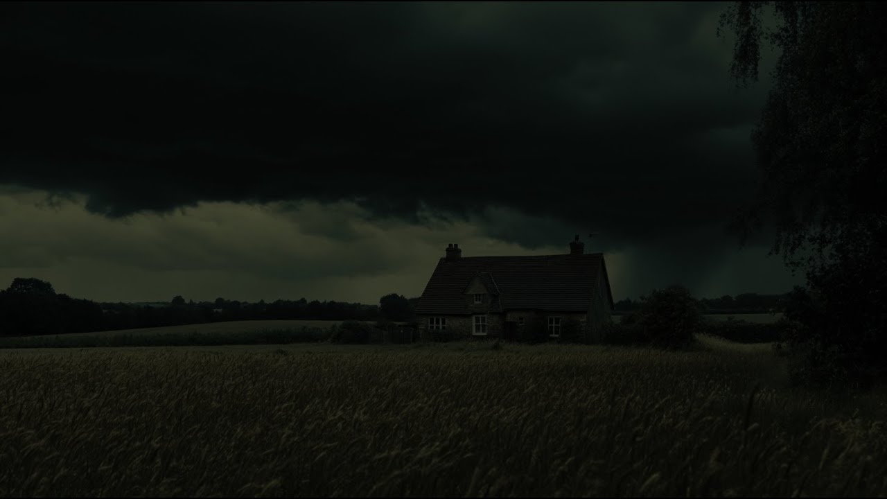 Forget Your Fatigue For A While | Relaxing Sounds Before The Storm By A Small House In The Field ⚡
