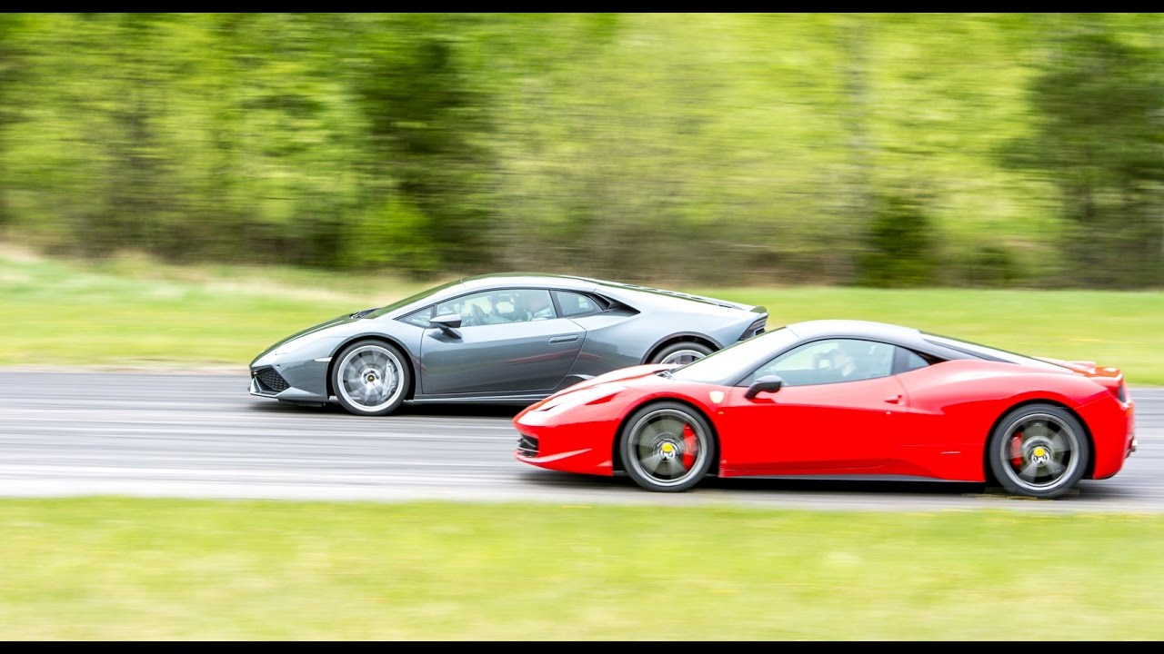 [4k] Lamborghini Hurac&aacute;n LP580-2 vs Ferrari 458 Itala