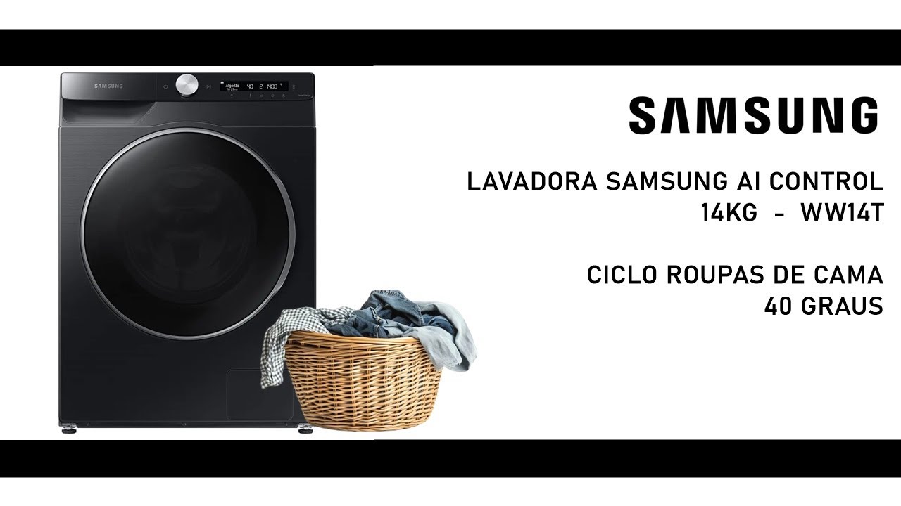 Lavadora de Roupas SAMSUNG com AI Control 14Kg WW14T - ROUPAS DE CAMA