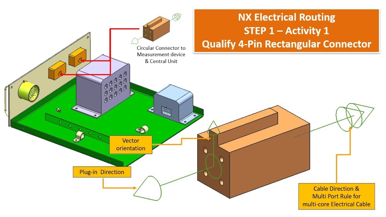 NX Electrical Routing - STEP 1 Activity 1 : Qualify 4-Pin Rectangular Connector