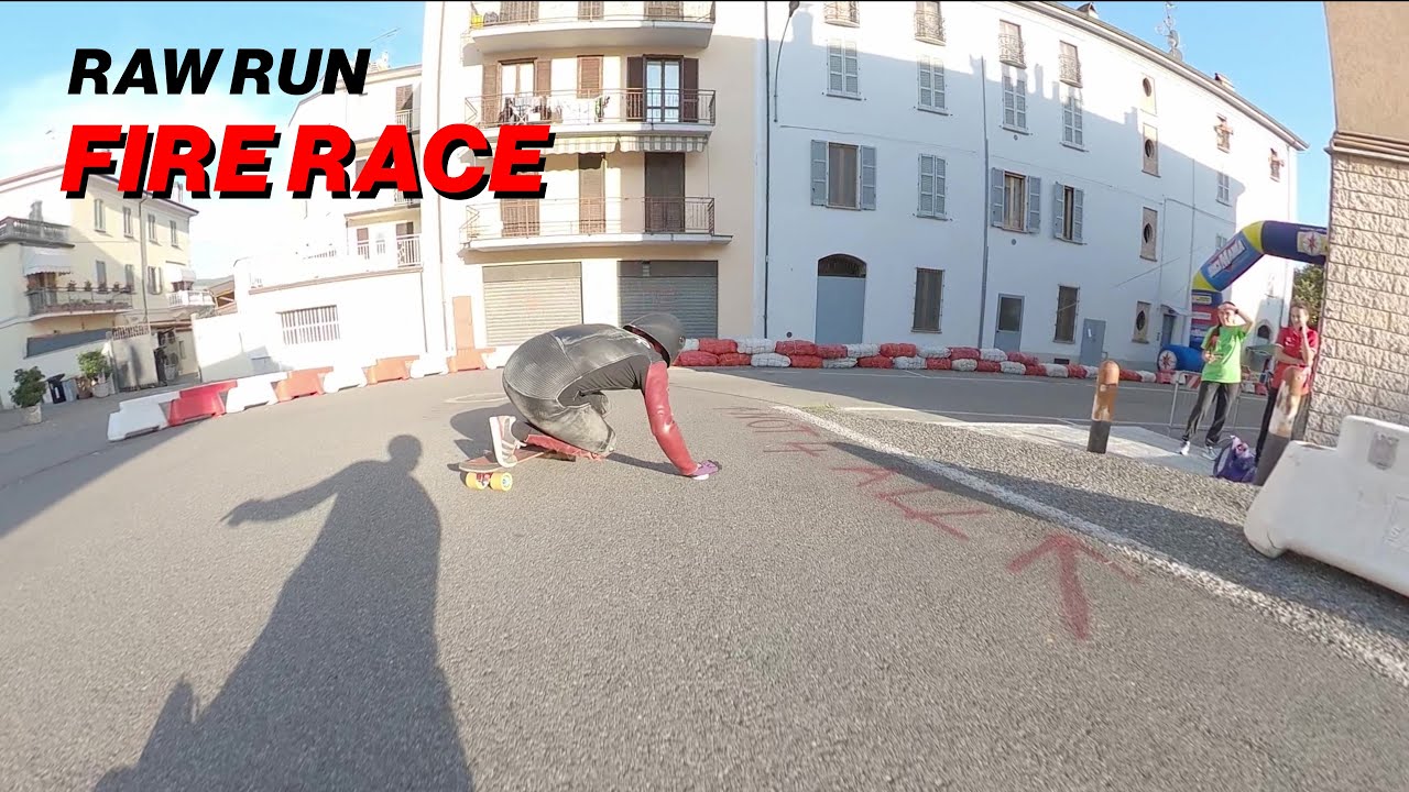 Freeride run at Fire Race 23 - Italian DH skateboard race