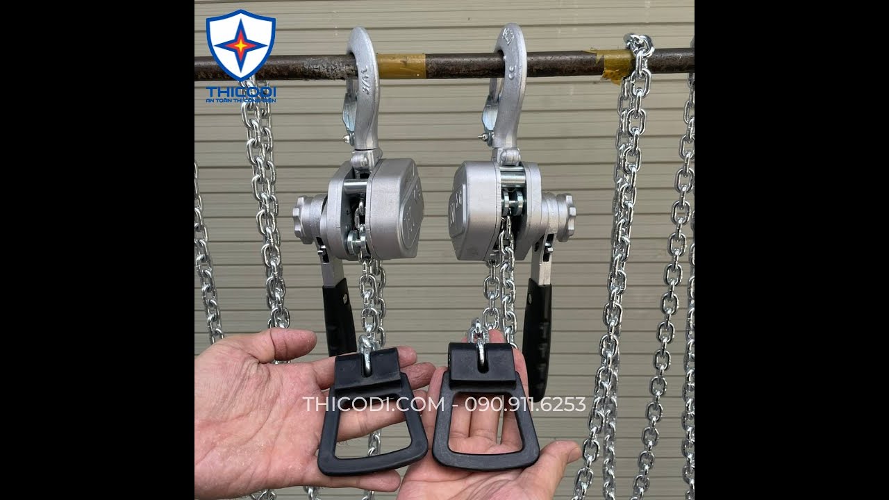 Pa lăng xích lắc tay 0.75 Tấn 750kg xích dài 3M 3 Mét