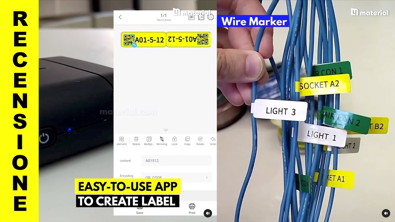 RECENSIONE dell'etichettatrice JC LABEL MAKER PRO (MATERIOL - NIIMBOT) [ITALIANO]