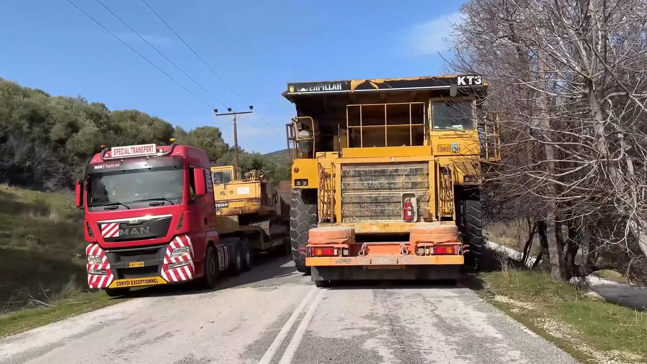 Эпическая транспортная миссия: перемещение гигантского экскаватора Caterpillar 5090B и четырёх CA...