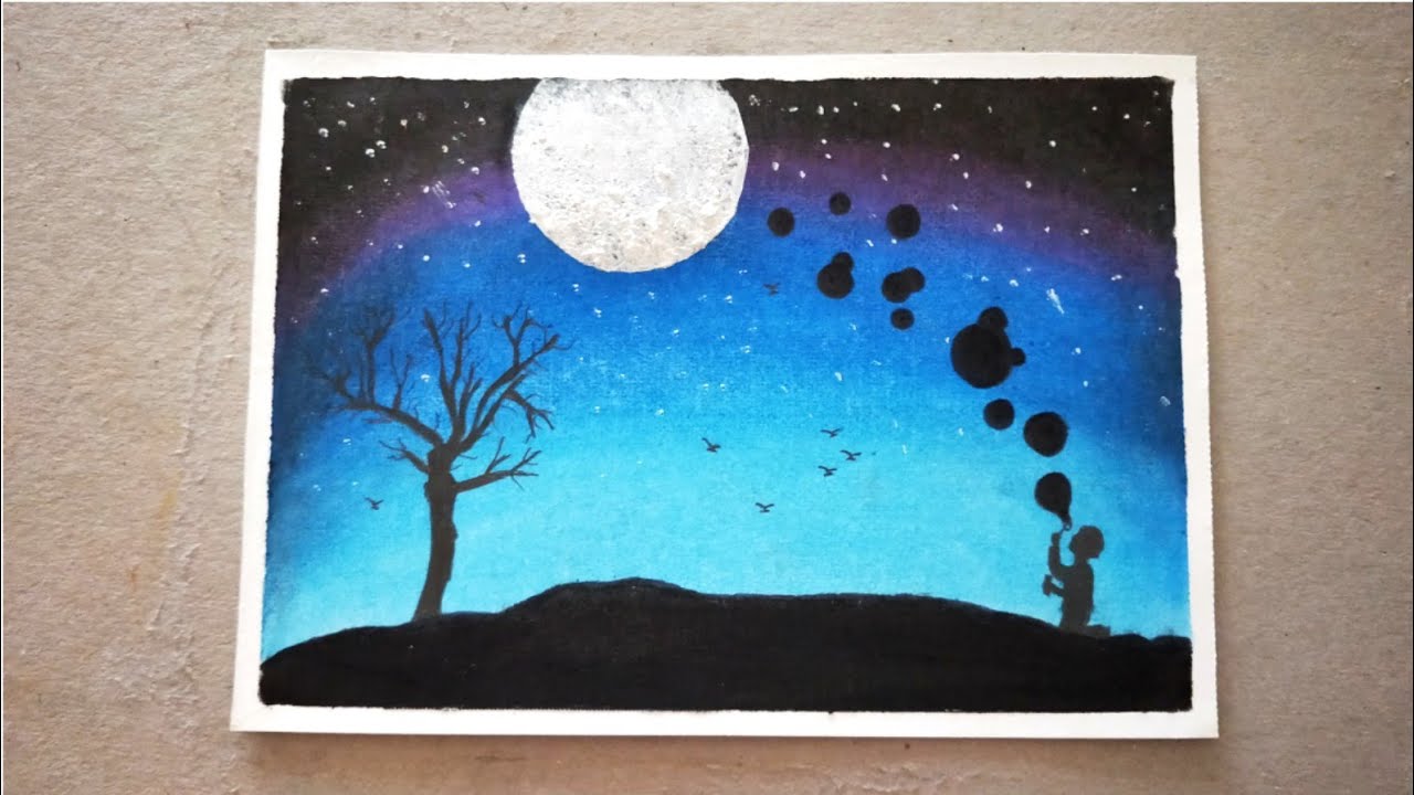 PASTEL boyadan manzara çizimi nasıl yapılır? Dream drawing with oil pastel