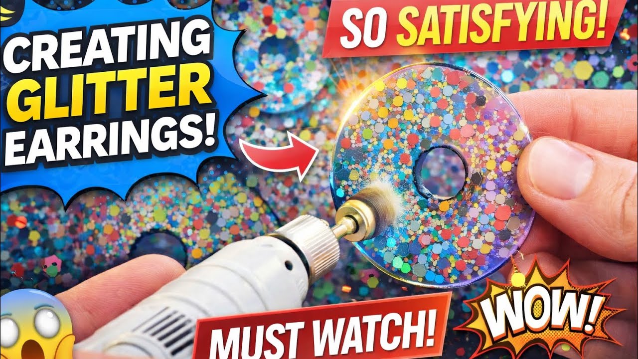 Creating Glitter Earrings ✨ So Satisfying to Watch!