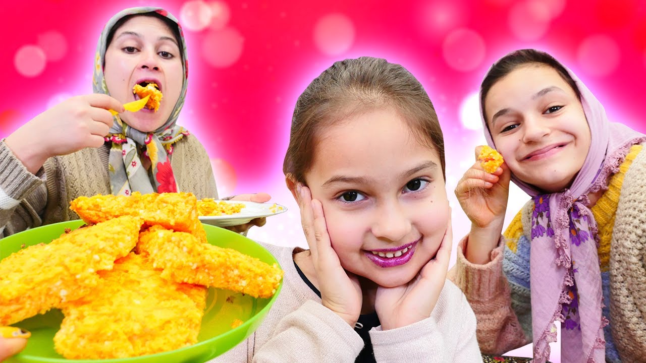Fındık ailesi havuçlu tatlı yapıyor. Yemek yapma videosu