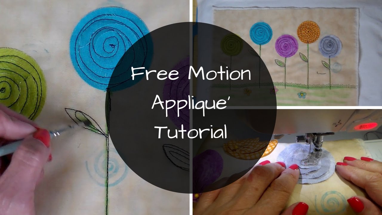 Another Free-Motion Appliqué Tutorial- My Lollipop Flower Pillow Design
