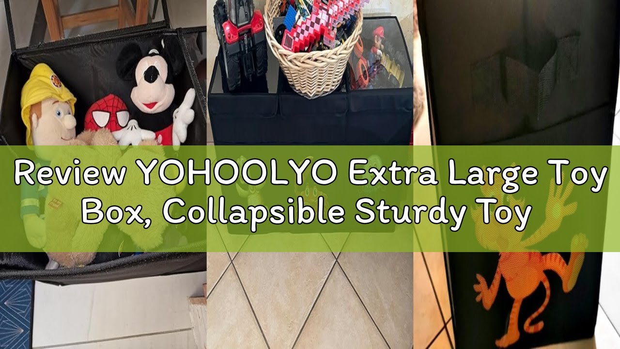 Review YOHOOLYO Extra Large Toy Box, Collapsible Sturdy Toy Storage Organizer with Lids, Dinosaur St