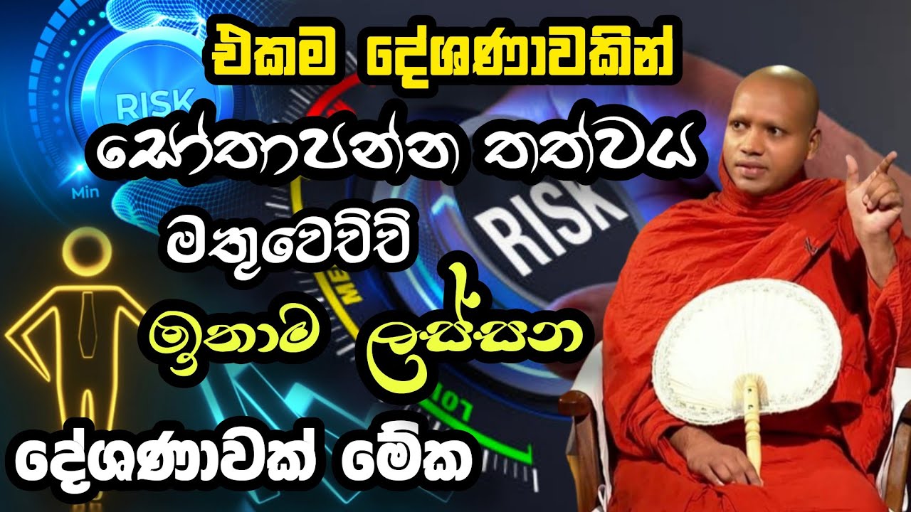 එකම දේශණාවකින් සෝතාපන්න තත්වය මතුවෙච්ච ලස්සන දේශණාවක් මේක.හසලක සීලවිමල හිමි Hasalaka Seelawimala