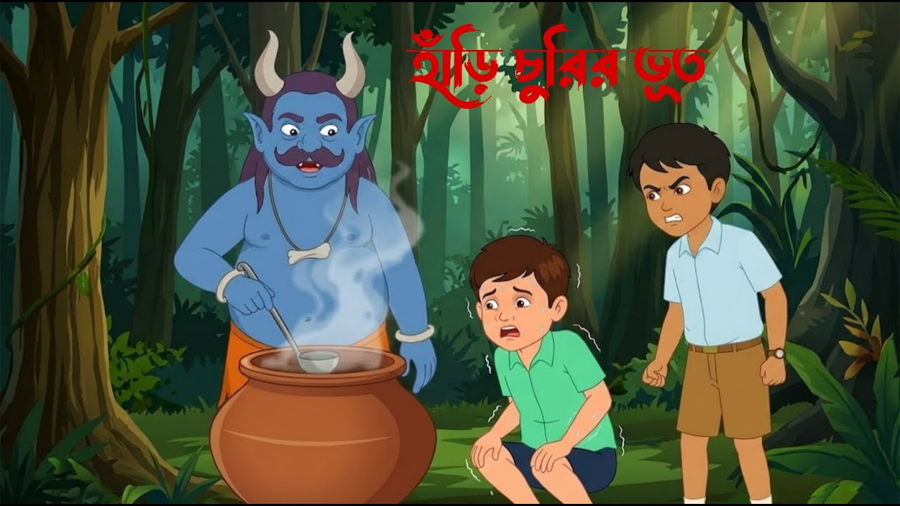 হাঁড়ি চুরির ভূত | Hari Churir Bhut| বাংলা মজার ভূতের কার্টুন | Bangla Moral Stories