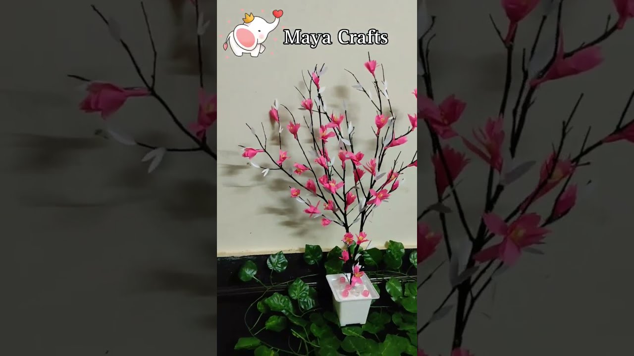 TREE BRANCH EASY HOME DECOR | DIY |ARTIFICIAL FLOWER MAKING PROJECT