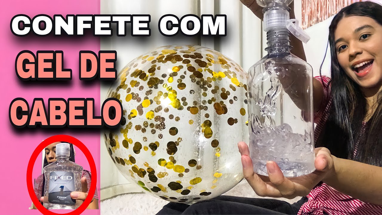 COMO COLOCAR CONFETE NO BALÃO BUBBLE COM GEL DE CABELO aprenda a usar o gel em balloon cake e bubble