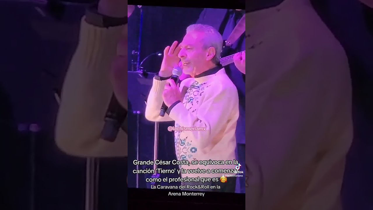 Grande C&eacute;sar Costa, se equivoca en la canci&oacute;n 'Tierno' y la vuelve a comenzar todo un profesional