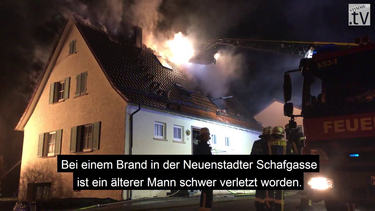 Schwerverletzter bei Wohnhausbrand
