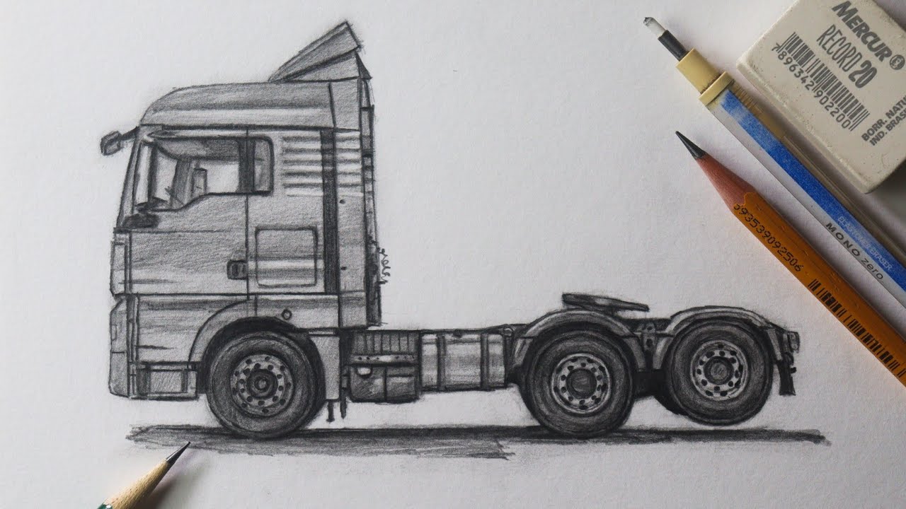 Como Desenhar um Caminhão MAN TGX Com Traços Perfeitos