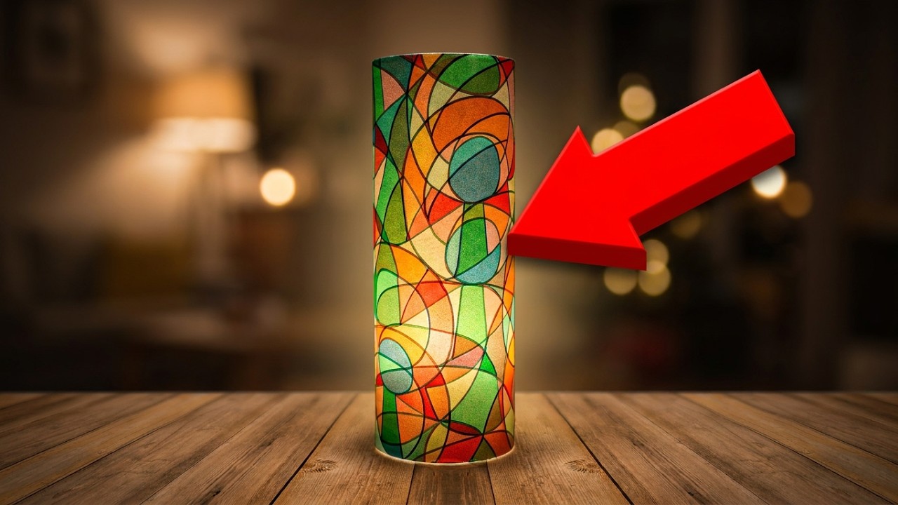 Витражная лампа из вентиляционной трубы ПВХ - Сделай сам / Lamp from the PVC / Lumin&aacute;rias de PVC
