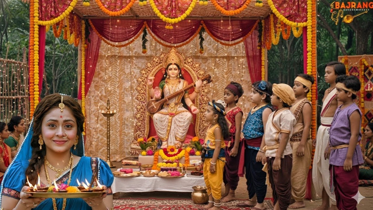 बाल कृष्ण ने बैठाया सरस्वती पूजा | मईया ने उतारी आरती | यशोमती मईया के नंदलाला | Krishan Leela