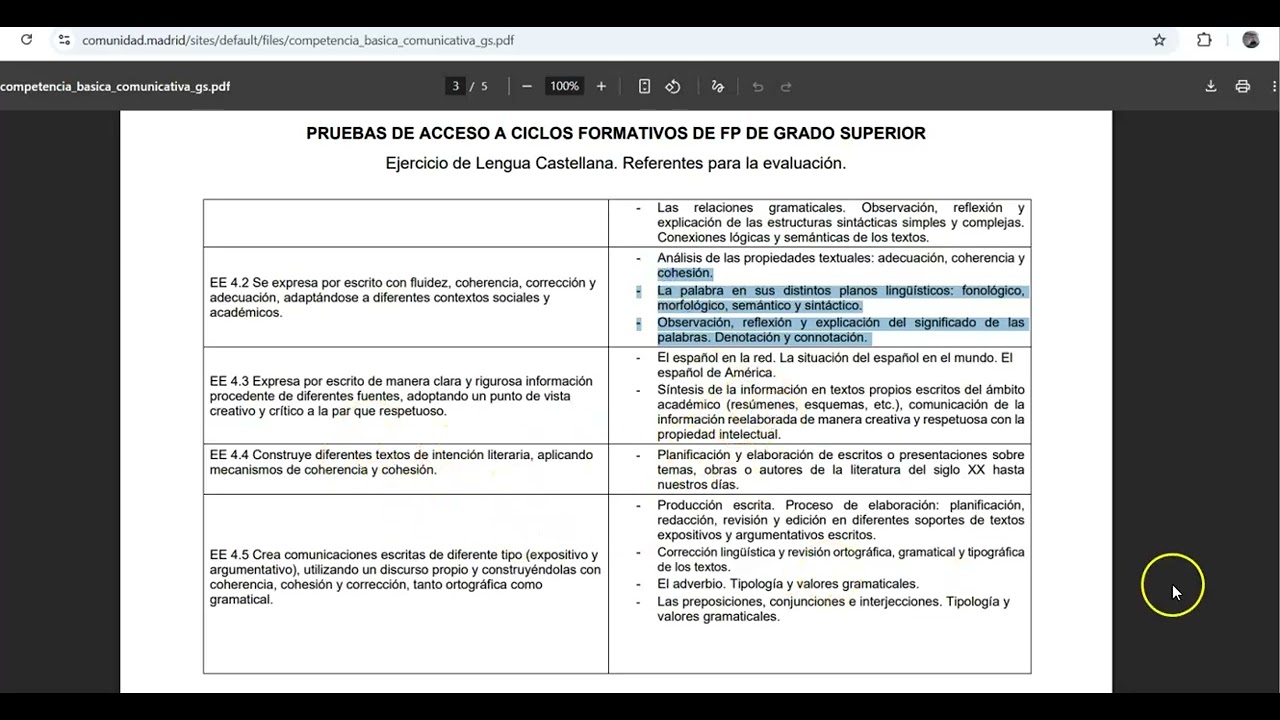 Información pruebas de acceso a grado medio y superior Madrid 2026. Nueva estructura de las pruebas
