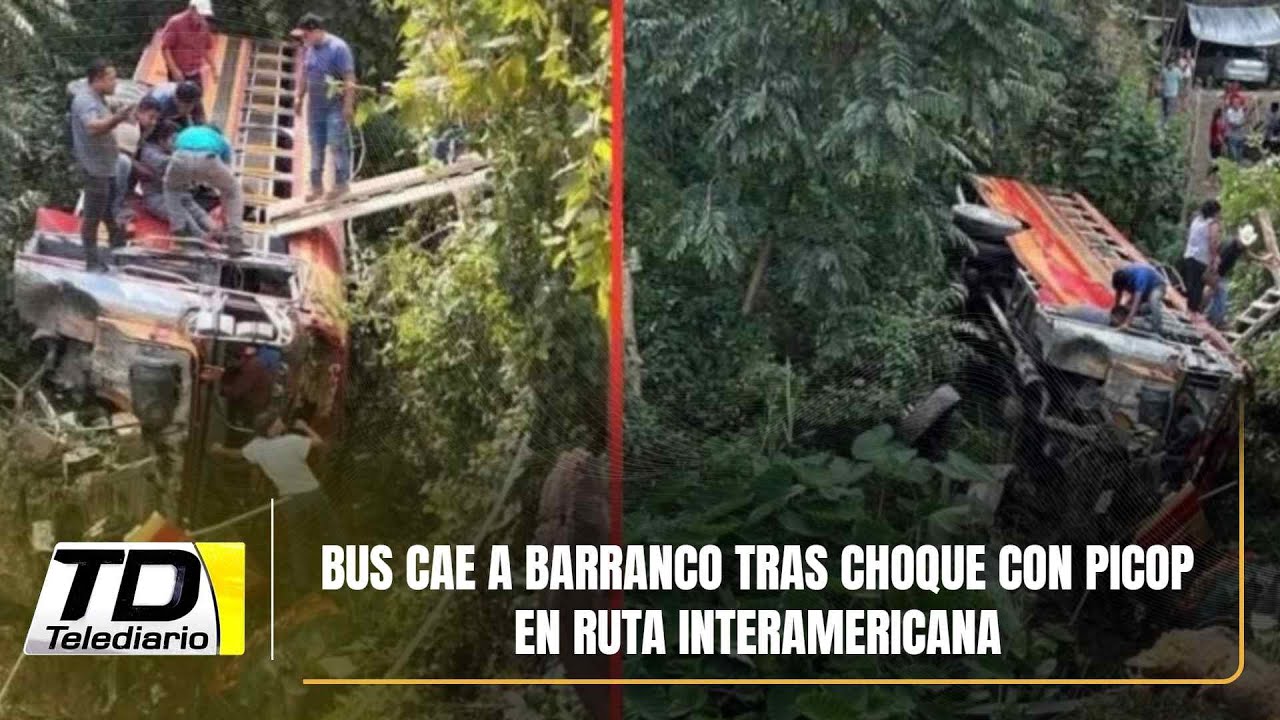 Bus cae a barranco tras choque con picop en ruta Interamericana